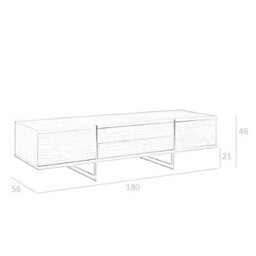 Angel Cerda Stylish Walnut Tv Stand With Chrome Legs - thumbnail 7