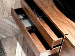 Angel Cerda Stylish Walnut Tv Stand With Chrome Legs - thumbnail 5