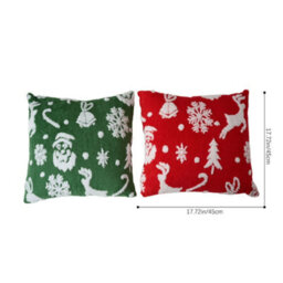 Living And Home Set Of 2 Christmas Theme Decorative Throw Pillows Washable Soft And Festive 45Cm W X 45Cm D - thumbnail 9