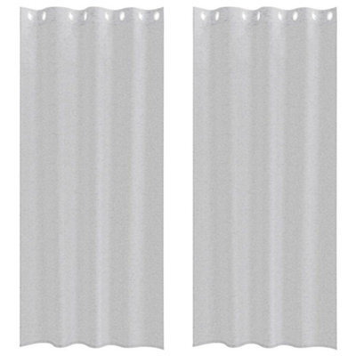 Berkfield Modern Curtains With Curtains 2 Pcs Light Gray Polyester