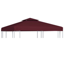 Walplus 2-Tier Gazebo Top Cover 310 G/ma 3X3 M Bordeaux - thumbnail 1