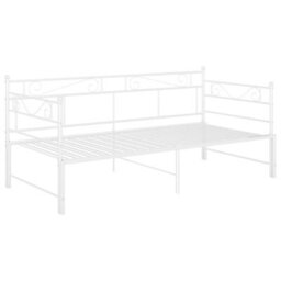 Berkfield Pull-Out Sofa Bed Frame White Metal 90X200 Cm - thumbnail 6