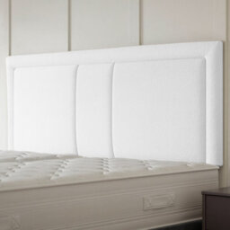 "Urban Textures - Atlas Luxury 20"" High Boucle Fabric Upholstered Headboard - White" - thumbnail 1