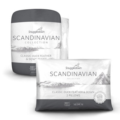 Snuggledown Scandinavian Duck Feather And Down Duvet, 2 Medium Pillows, 10.5 Tog, King - image 1