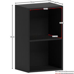 Lassic Vida Designs Oxford Black 2 Tier Cube Bookcase Freestanding Shelving Unit (H)540mm (W)320mm (D)240mm - thumbnail 2