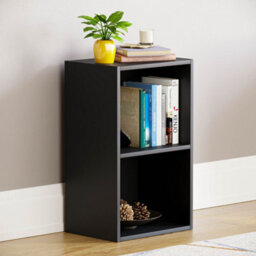 Lassic Vida Designs Oxford Black 2 Tier Cube Bookcase Freestanding Shelving Unit (H)540mm (W)320mm (D)240mm