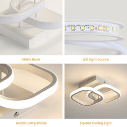Pheashine Sleek Led Ceiling Light 19W Square 19Cm White Neutral Light 220V - thumbnail 2