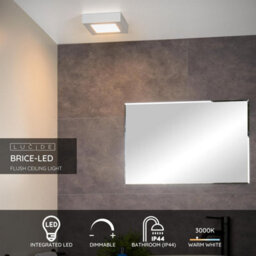 Lucide Brice-Led Modern Flush Ceiling Light Bathroom - Led Dim. - 1X15W 3000K - Ip44 - White - thumbnail 2