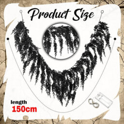 Amorly 150Cm Halloween Creepy Black Vine Garland, Faux Cedar Pine Hanging Decoration For Fireplace, Mantel, Door, Window, Party Decor - thumbnail 4