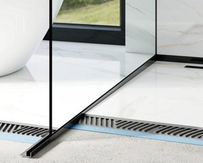 Ilcom Shower Profile Glass Fixing Lpsl In Gloss Black Stainless Steel - image 1