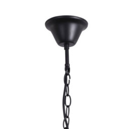 Darphe 74Cm Vintage 8-Light Candle Chandelier, Black Metal Pendant Light With 186Cm Chain - thumbnail 5