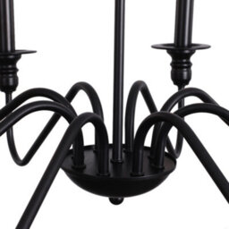 Darphe 74Cm Vintage 8-Light Candle Chandelier, Black Metal Pendant Light With 186Cm Chain - thumbnail 6