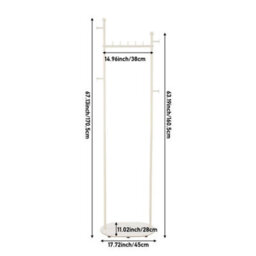 White Framed Elegant Metal Pole Clothes Rail Marble Base Coat Rack Stand Home Hotel Hall Tree - thumbnail 2