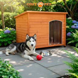 Dog Kennel By Cozy Pet Xl Size Insulated Wooden Puppy Kennels House Dk01Xl - thumbnail 3