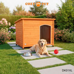 Dog Kennel By Cozy Pet Xl Size Insulated Wooden Puppy Kennels House Dk01Xl - thumbnail 7