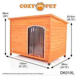 Dog Kennel By Cozy Pet Xl Size Insulated Wooden Puppy Kennels House Dk01Xl - thumbnail 4
