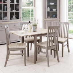Statement Furniture Florence Highback Wooden Seat Chairs Set Of 4 - Dove Grey - thumbnail 2