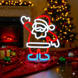 Premier Decorations Limited Neon Led Christmas Santa Light Sign Table Top Decoration Small Xmas Light 25Cm - thumbnail 4