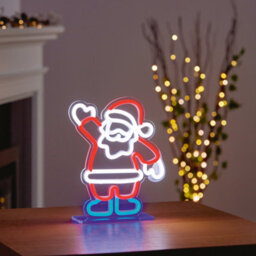 Premier Decorations Limited Neon Led Christmas Santa Light Sign Table Top Decoration Small Xmas Light 25Cm - thumbnail 1