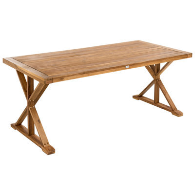 Beliani Garden Dining Table Calabritto 90 Cm 180 Cm Acacia Wood Brown - image 1