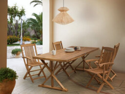 Beliani Garden Dining Table Calabritto 90 Cm 180 Cm Acacia Wood Brown - thumbnail 2