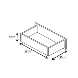 Reflect 3 Drawer Bedside - Black Gloss & Walnut - Modern Nightstand For Bedroom Storage - H: 59.5Cm X W: 39.5Cm X D: 38Cm - thumbnail 7