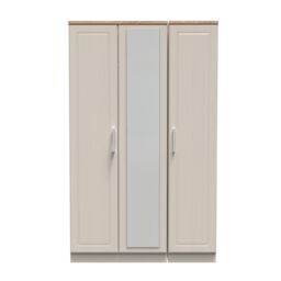 Sevilla Ready Assembled Traditional Matt Beige Oak Effect Large Triple Wardrobe With 1 Mirror Door (H)1825mm (W)1110mm (D)530mm - thumbnail 2