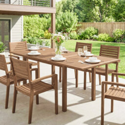 Outsunny Extending Garden Table, Acacia Wood Outdoor Dining Table For 6-8 - thumbnail 9