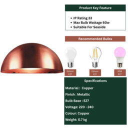 Nordlux Scorpius Outdoor Copper Wall Light Coastal/marine Safe Brown,mains - thumbnail 7