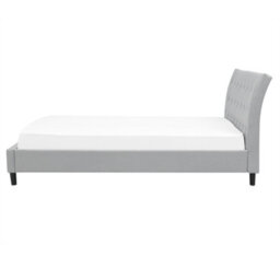 Beliani Bed Fabric Saverne 180 X 200 Cm (Eu Super King) Light Grey - thumbnail 5