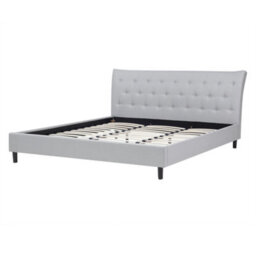 Beliani Bed Fabric Saverne 180 X 200 Cm (Eu Super King) Light Grey - thumbnail 6