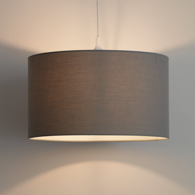 GoodHome Kpezin Light Grey Fabric Dyed Circular Light Shade (D)40Cm - image 1