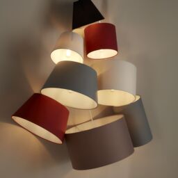 GoodHome Kpezin Light Grey Fabric Dyed Circular Light Shade (D)40Cm - thumbnail 5