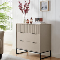 Melody Maison Large 3 Drawer Chest Of Drawers - Hesley Taupe Stone Range - thumbnail 2