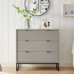 Melody Maison Large 3 Drawer Chest Of Drawers - Hesley Taupe Stone Range
