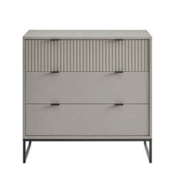 Melody Maison Large 3 Drawer Chest Of Drawers - Hesley Taupe Stone Range - thumbnail 7