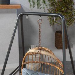 Outsunny Hammock Chair Stand Metal Frame Hammock Stand Only, Black - thumbnail 9