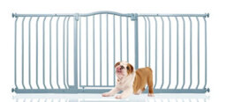 Bettacare Curved Top Dog Gate, 170Cm - 179Cm, Matt Grey, Pressure Fit Pet Gate For Dog And Puppy, Pet And Dog Barrier - thumbnail 1