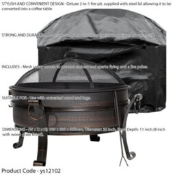 Loops Versatile Round Fire Pit Wood Burner And Coffee Table Set For Outdoor Gatherings - thumbnail 2