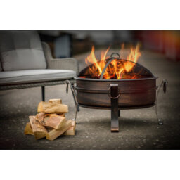 Loops Versatile Round Fire Pit Wood Burner And Coffee Table Set For Outdoor Gatherings - thumbnail 3