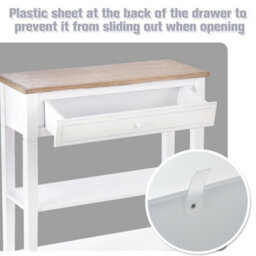 Homcom 80X75Cm Console Table W/ Drawer 2 Shelves Worktop Handle Retro White - thumbnail 6