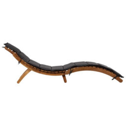 Walplus Sun Lounger With Dark Grey Cushions Solid Wood Acacia - thumbnail 2
