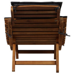 Walplus Sun Lounger With Dark Grey Cushions Solid Wood Acacia - thumbnail 4