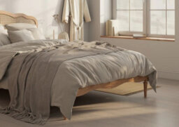 Beige Rattan And Oak Bed Frame - Double - thumbnail 5