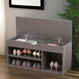 Pirlo Plush Shoe Storage Bench 90Cm Grey Furniture - thumbnail 7