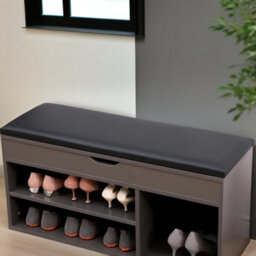 Pirlo Plush Shoe Storage Bench 90Cm Grey Furniture - thumbnail 6