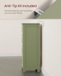 Songmics Bathroom Floor Storage Cabinet, Bathroom Storage Unit With 4 Drawers, Bathroom Cabinet Freestanding, Laurel Green - thumbnail 5