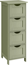 Songmics Bathroom Floor Storage Cabinet, Bathroom Storage Unit With 4 Drawers, Bathroom Cabinet Freestanding, Laurel Green - thumbnail 6