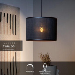 Lucide Tagalog Scandinavian Pendant Light 40Cm - 1Xe27 - Black - thumbnail 2