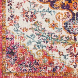 Livabliss Harput-Vintage Blue Orange Yellow Grey Traditional Boho Living Dining Bedroom Rug 120 X 170 Cm Easy Care, Non Shedding - thumbnail 7